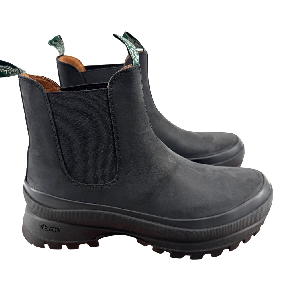 Polo Ralph Lauren AR Lug Chelsea Boots Black Leather Chunky Vibram Sole Men 11